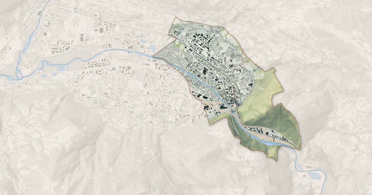 Portrait cartographique de Cluses : relief, eau, forêts, bâti et voies, calculés à partir des données de l'IGN