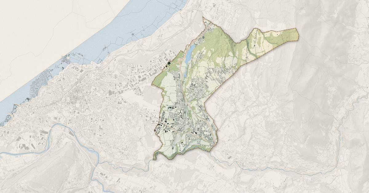 Portrait cartographique de Cranves-Sales : relief, eau, forêts, bâti et voies, calculés à partir des données de l'IGN