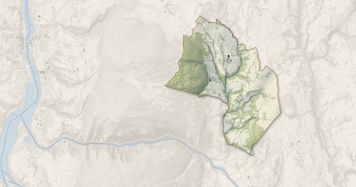 Portrait cartographique de Crempigny-Bonneguête : relief, eau, forêts, bâti et voies, calculés à partir des données de l'IGN