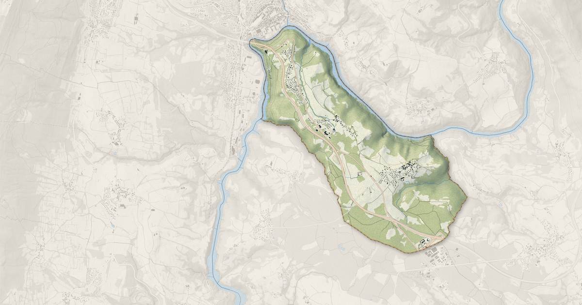 Portrait cartographique de Éloise : relief, eau, forêts, bâti et voies, calculés à partir des données de l'IGN