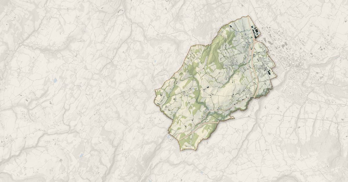Portrait cartographique de Eteaux : relief, eau, forêts, bâti et voies, calculés à partir des données de l'IGN
