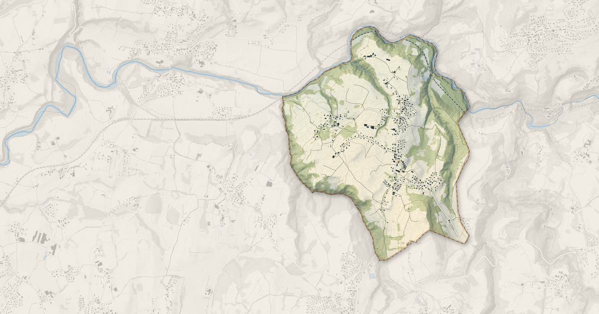 Portrait cartographique de Étercy : relief, eau, forêts, bâti et voies, calculés à partir des données de l'IGN