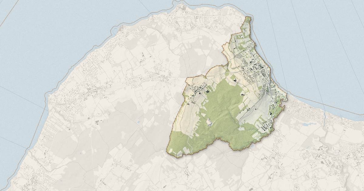 Portrait cartographique de Excenevex : relief, eau, forêts, bâti et voies, calculés à partir des données de l'IGN