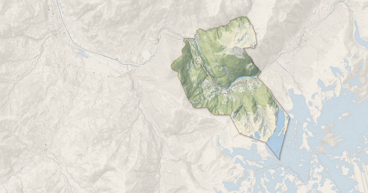 Portrait cartographique de Les Houches : relief, eau, forêts, bâti et voies, calculés à partir des données de l'IGN