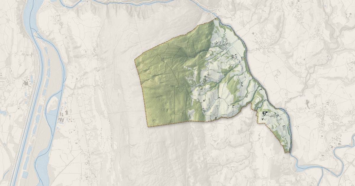 Portrait cartographique de Lornay : relief, eau, forêts, bâti et voies, calculés à partir des données de l'IGN
