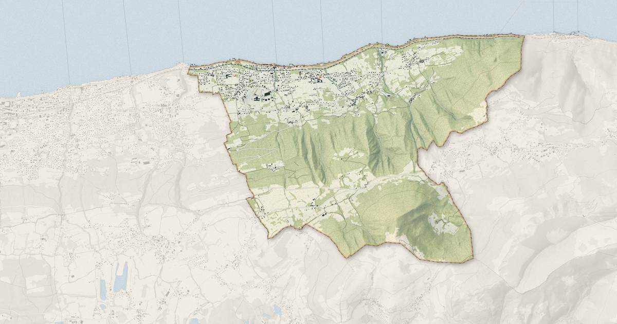 Portrait cartographique de Lugrin : relief, eau, forêts, bâti et voies, calculés à partir des données de l'IGN