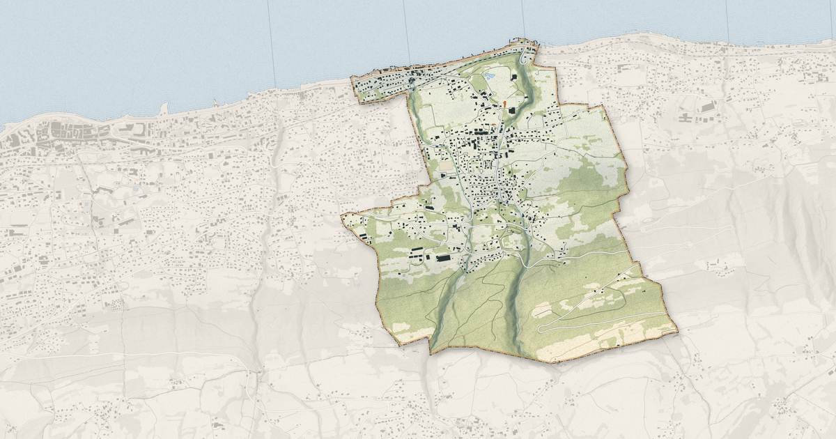 Portrait cartographique de Maxilly-sur-Léman : relief, eau, forêts, bâti et voies, calculés à partir des données de l'IGN