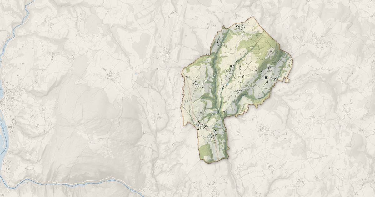 Portrait cartographique de Menthonnex-sous-Clermont : relief, eau, forêts, bâti et voies, calculés à partir des données de l'IGN