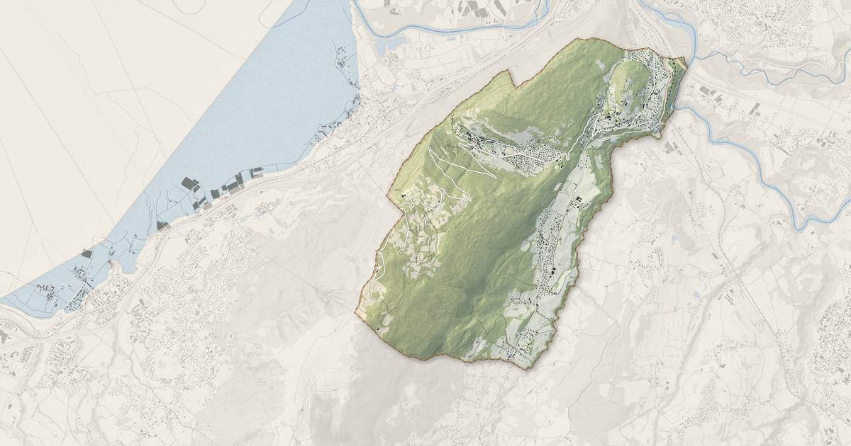 Portrait cartographique de Monnetier-Mornex : relief, eau, forêts, bâti et voies, calculés à partir des données de l'IGN