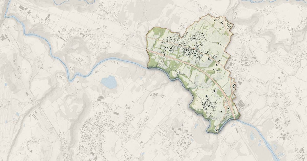 Portrait cartographique de Nangy : relief, eau, forêts, bâti et voies, calculés à partir des données de l'IGN