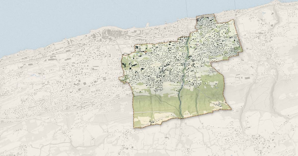 Portrait cartographique de Neuvecelle : relief, eau, forêts, bâti et voies, calculés à partir des données de l'IGN