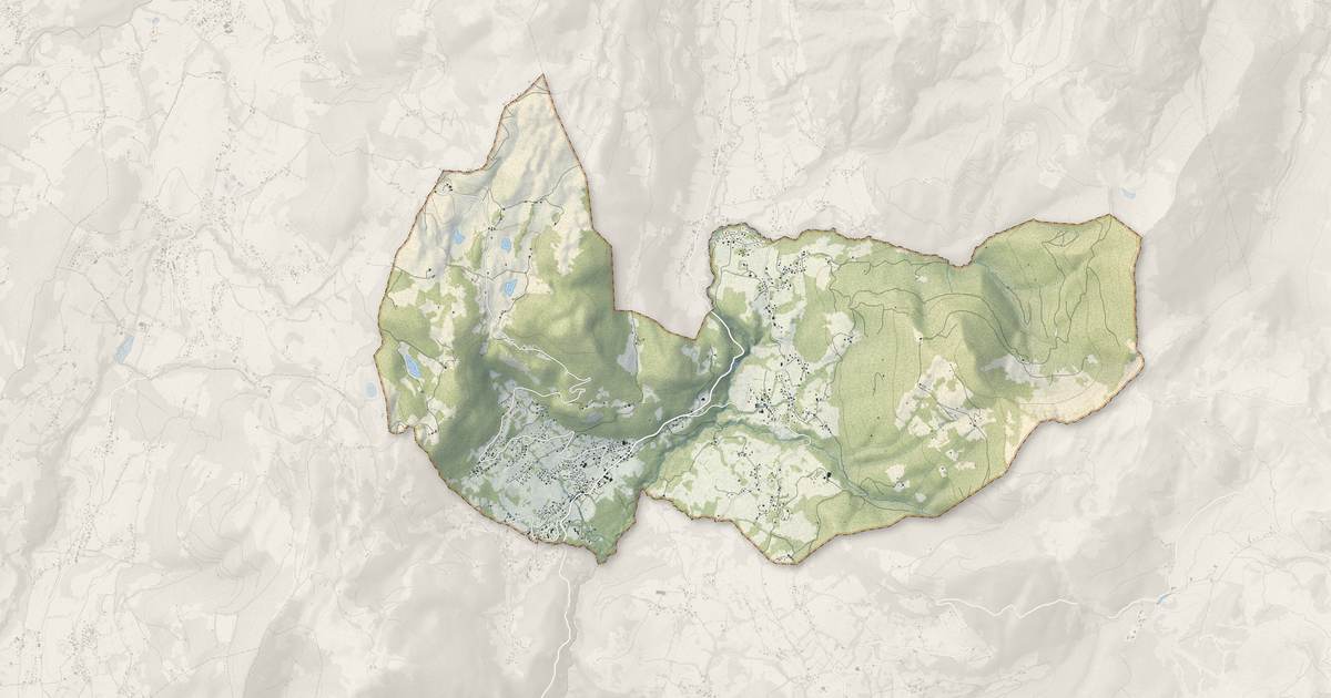 Portrait cartographique de Onnion : relief, eau, forêts, bâti et voies, calculés à partir des données de l'IGN