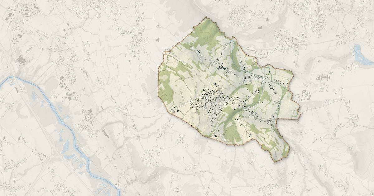 Portrait cartographique de Peillonnex : relief, eau, forêts, bâti et voies, calculés à partir des données de l'IGN