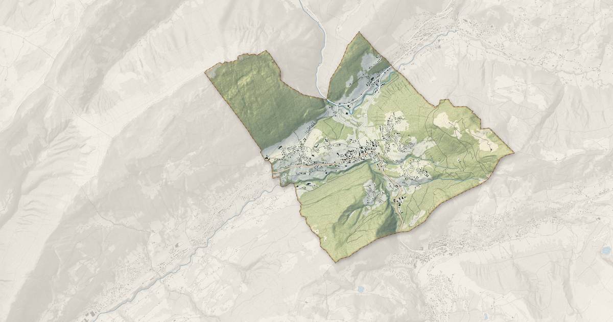 Portrait cartographique de Saint-Jean-de-Sixt : relief, eau, forêts, bâti et voies, calculés à partir des données de l'IGN