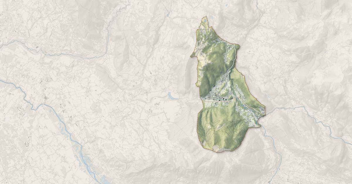 Portrait cartographique de Saint-Jeoire : relief, eau, forêts, bâti et voies, calculés à partir des données de l'IGN