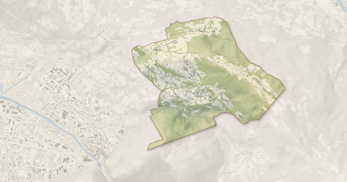 Portrait cartographique de Saint-Sigismond : relief, eau, forêts, bâti et voies, calculés à partir des données de l'IGN