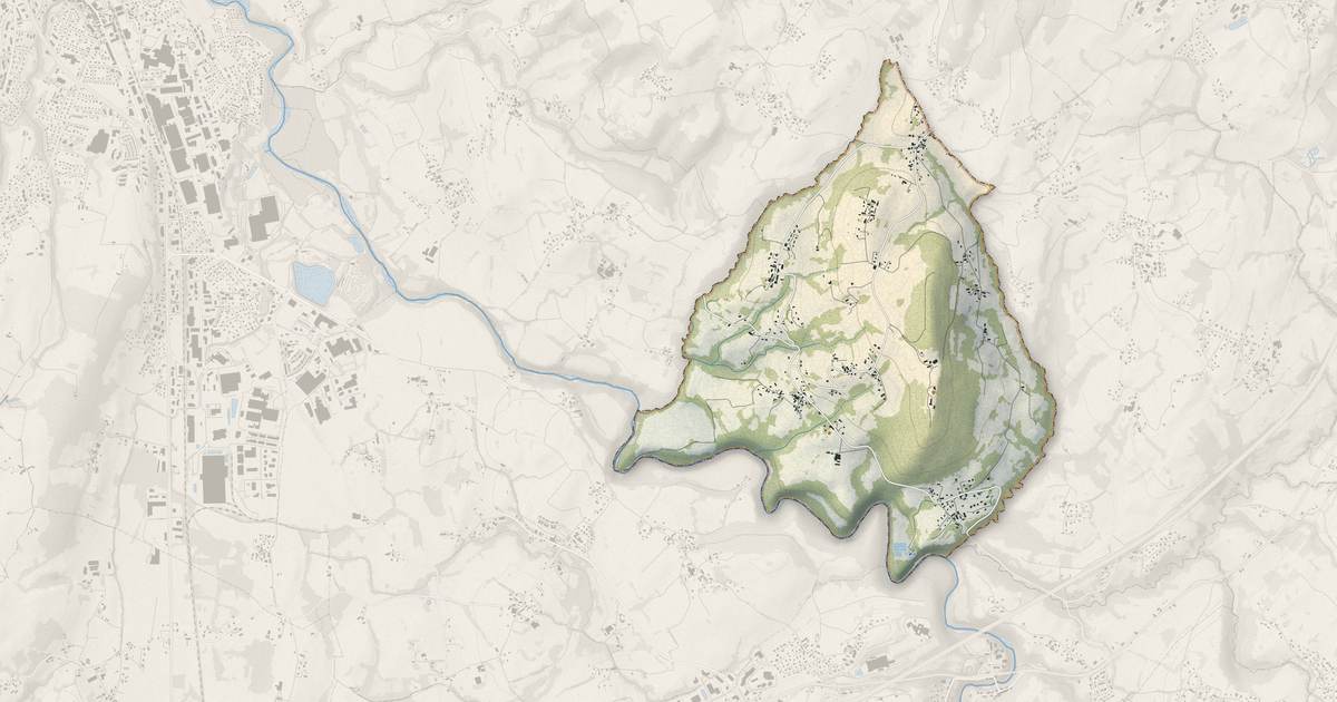 Portrait cartographique de Saint-Sylvestre : relief, eau, forêts, bâti et voies, calculés à partir des données de l'IGN