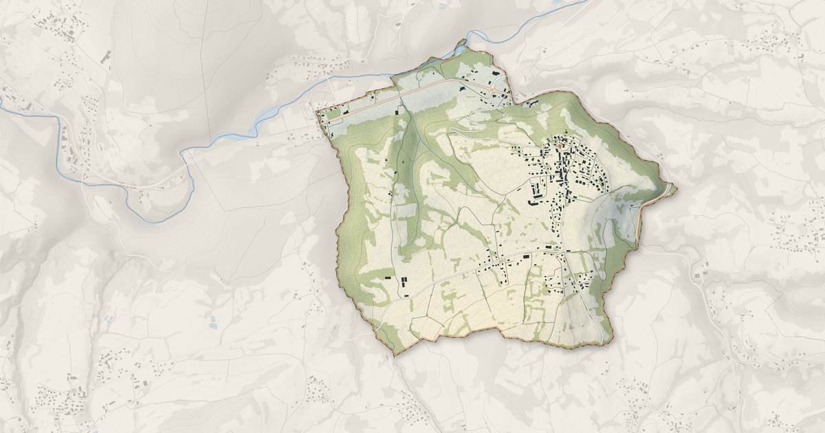 Portrait cartographique de Sallenôves : relief, eau, forêts, bâti et voies, calculés à partir des données de l'IGN