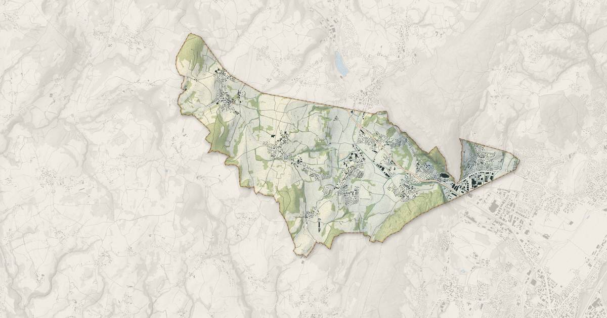 Portrait cartographique de Sillingy : relief, eau, forêts, bâti et voies, calculés à partir des données de l'IGN