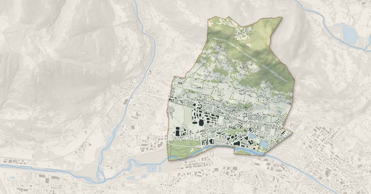 Portrait cartographique de Thyez : relief, eau, forêts, bâti et voies, calculés à partir des données de l'IGN