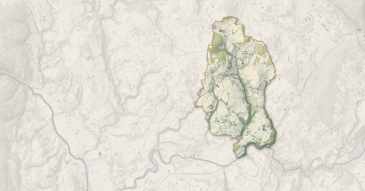 Portrait cartographique de Vaulx : relief, eau, forêts, bâti et voies, calculés à partir des données de l'IGN