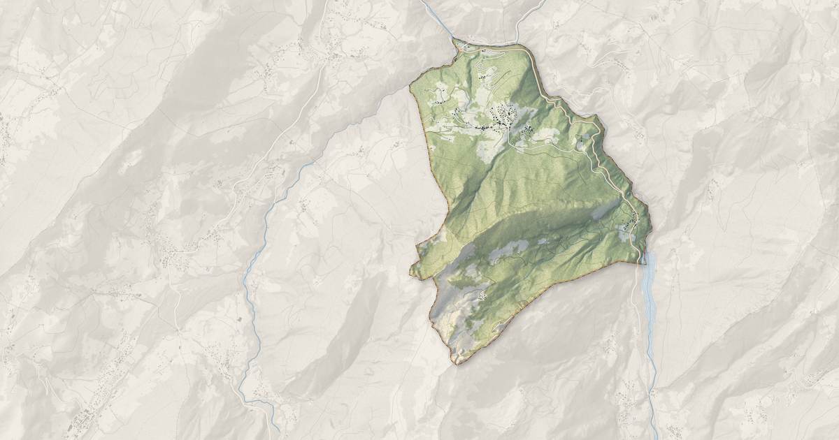 Portrait cartographique de La Vernaz : relief, eau, forêts, bâti et voies, calculés à partir des données de l'IGN