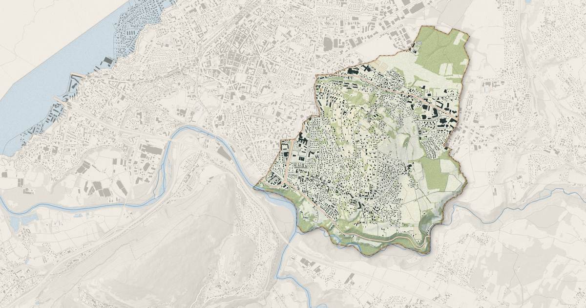 Portrait cartographique de Vétraz-Monthoux : relief, eau, forêts, bâti et voies, calculés à partir des données de l'IGN