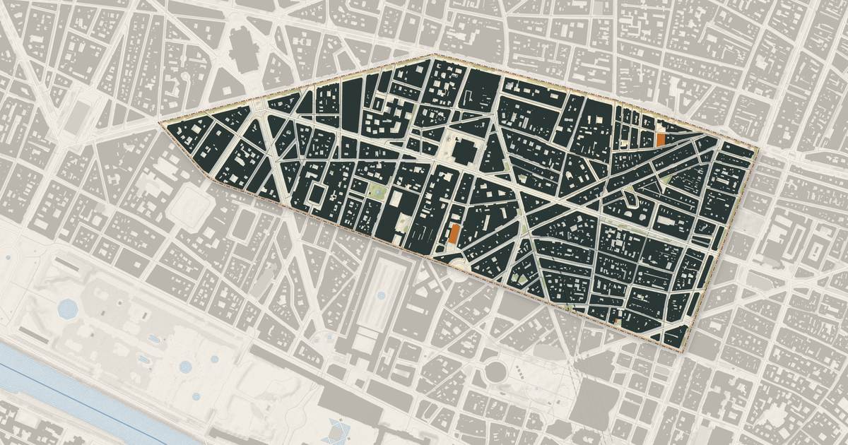 Portrait cartographique de Paris 2e Arrondissement : relief, eau, forêts, bâti et voies, calculés à partir des données de l'IGN