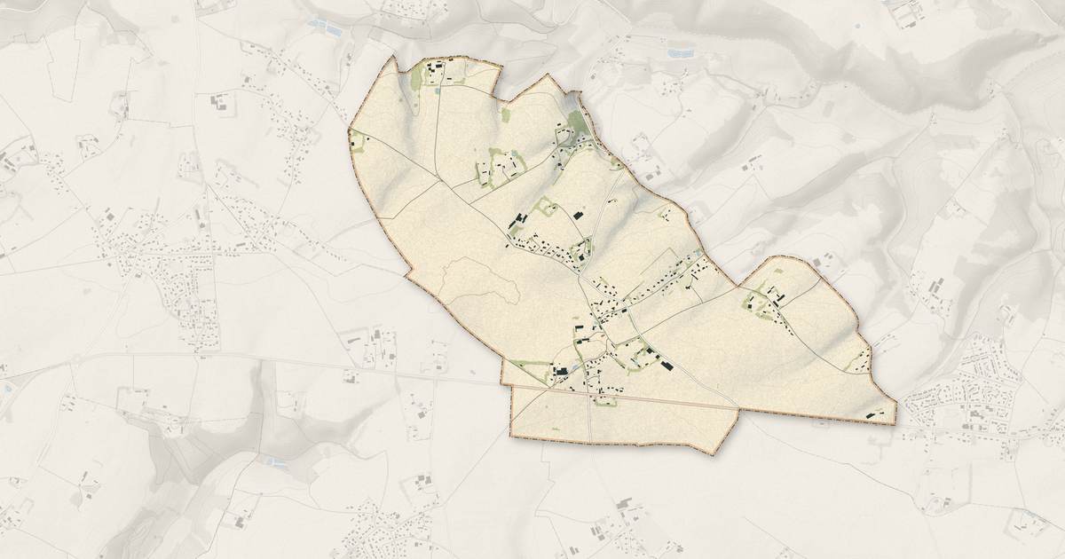 Portrait cartographique de Anquetierville : relief, eau, forêts, bâti et voies, calculés à partir des données de l'IGN