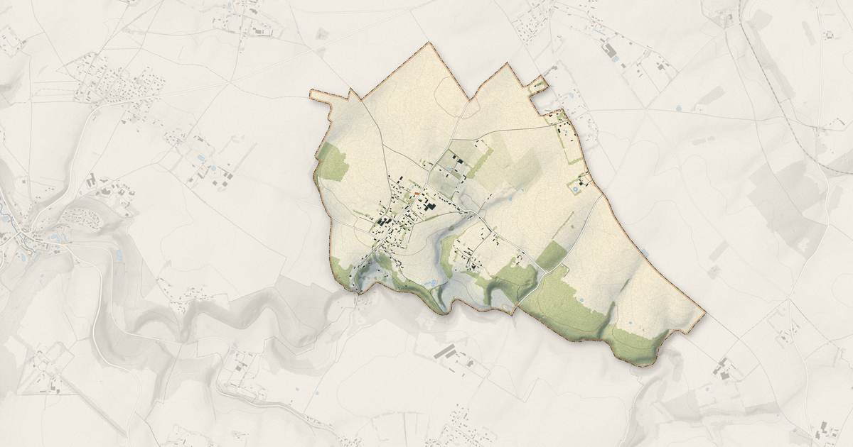 Portrait cartographique de Anvéville : relief, eau, forêts, bâti et voies, calculés à partir des données de l'IGN
