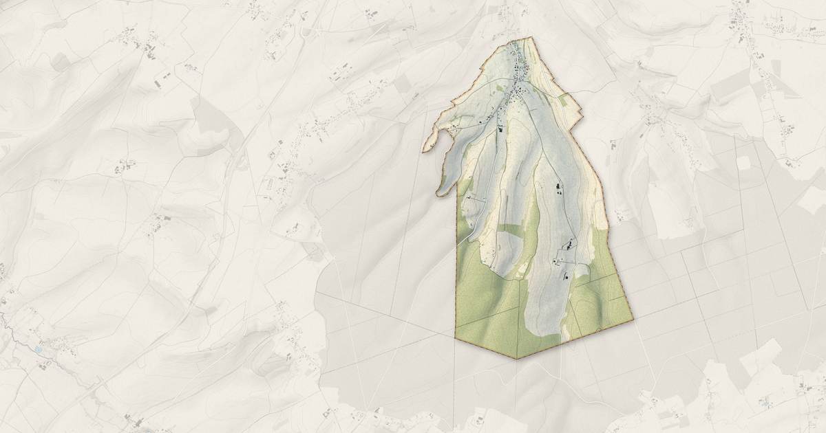 Portrait cartographique de Aubermesnil-aux-Érables : relief, eau, forêts, bâti et voies, calculés à partir des données de l'IGN
