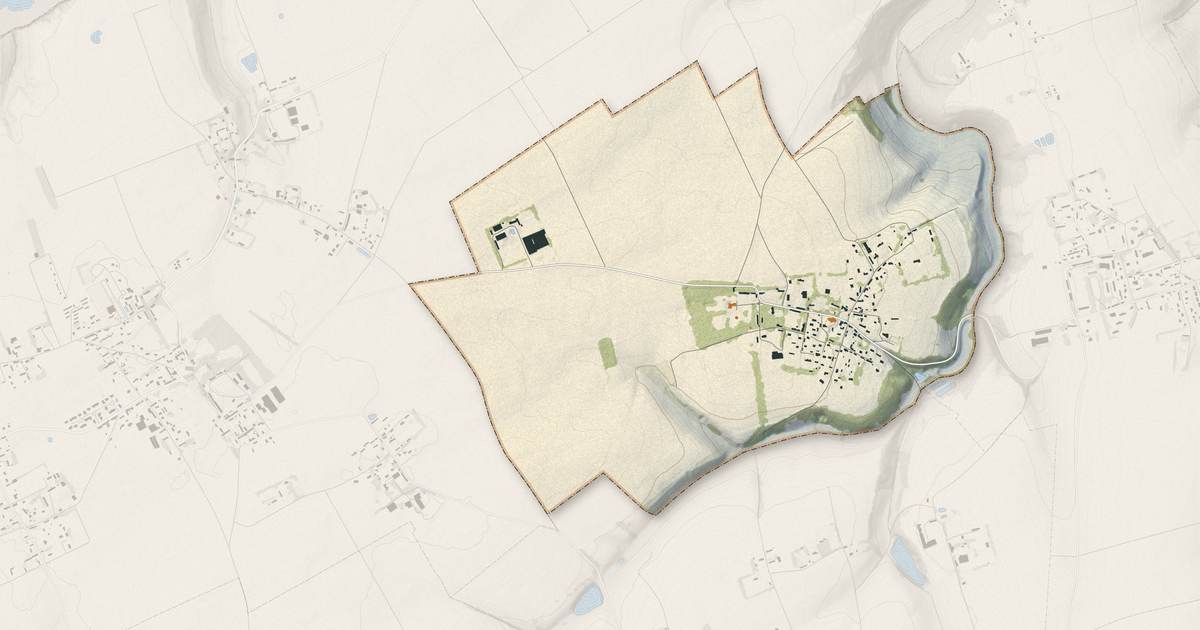 Portrait cartographique de Auberville-la-Manuel : relief, eau, forêts, bâti et voies, calculés à partir des données de l'IGN