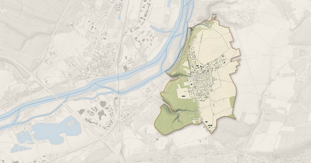 Portrait cartographique de Les Authieux-sur-le-Port-Saint-Ouen : relief, eau, forêts, bâti et voies, calculés à partir des données de l'IGN