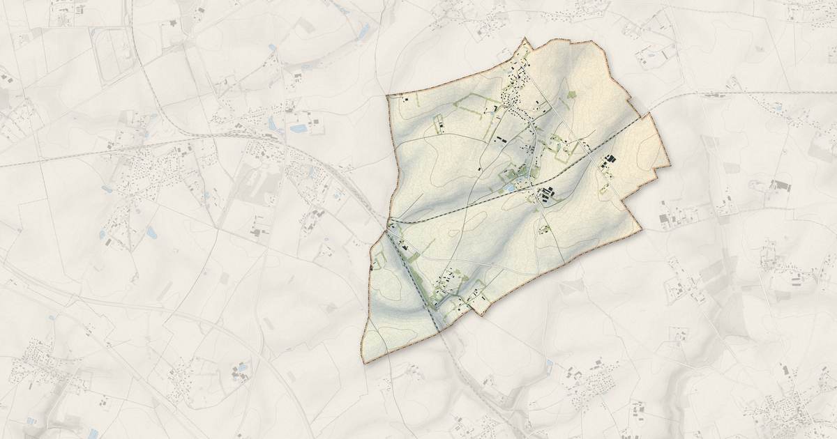 Portrait cartographique de Auzouville-l'Esneval : relief, eau, forêts, bâti et voies, calculés à partir des données de l'IGN
