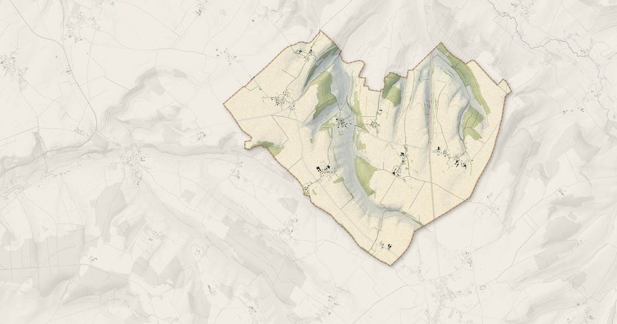Portrait cartographique de Avesnes-en-Val : relief, eau, forêts, bâti et voies, calculés à partir des données de l'IGN