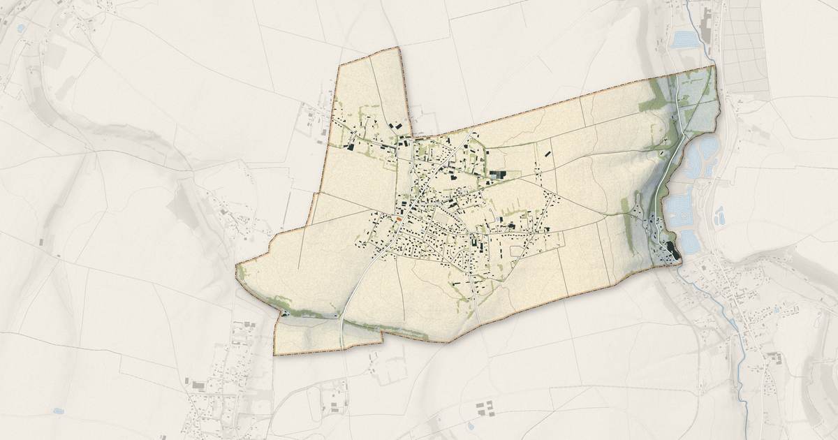 Portrait cartographique de Avremesnil : relief, eau, forêts, bâti et voies, calculés à partir des données de l'IGN