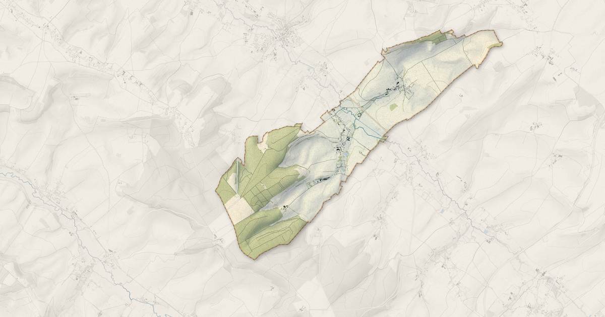 Portrait cartographique de Bailleul-Neuville : relief, eau, forêts, bâti et voies, calculés à partir des données de l'IGN