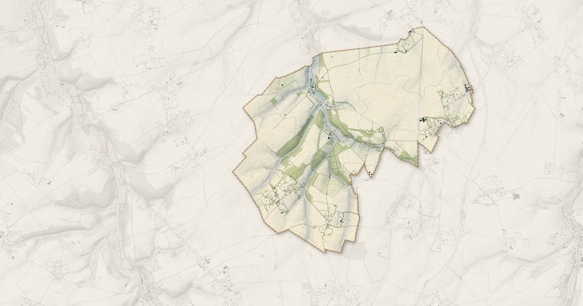 Portrait cartographique de Beauval-en-Caux : relief, eau, forêts, bâti et voies, calculés à partir des données de l'IGN