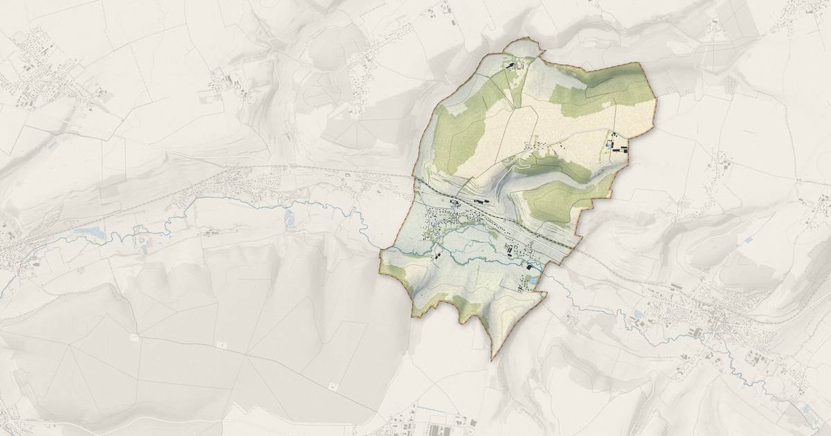 Portrait cartographique de Bellengreville : relief, eau, forêts, bâti et voies, calculés à partir des données de l'IGN