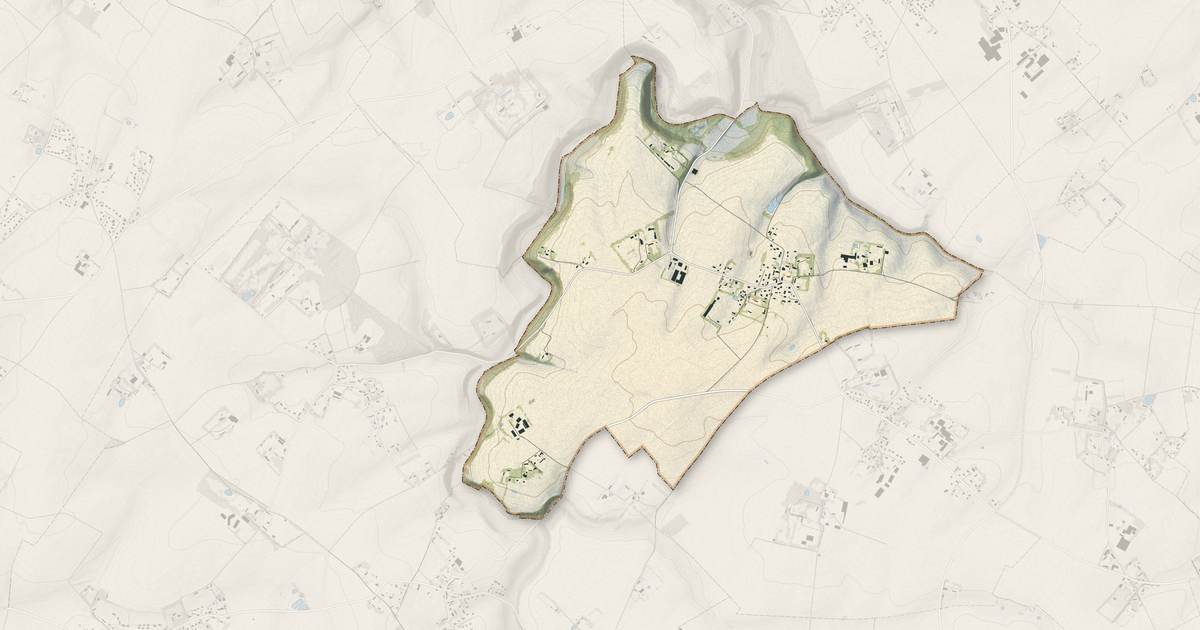 Portrait cartographique de Bénarville : relief, eau, forêts, bâti et voies, calculés à partir des données de l'IGN