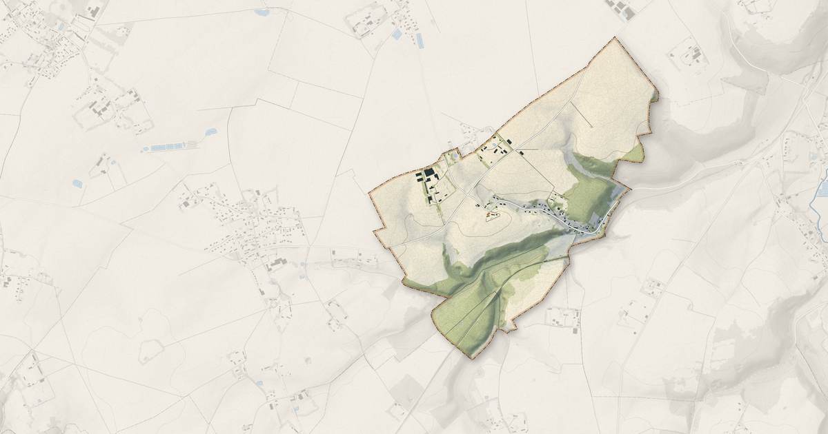 Portrait cartographique de Bertheauville : relief, eau, forêts, bâti et voies, calculés à partir des données de l'IGN