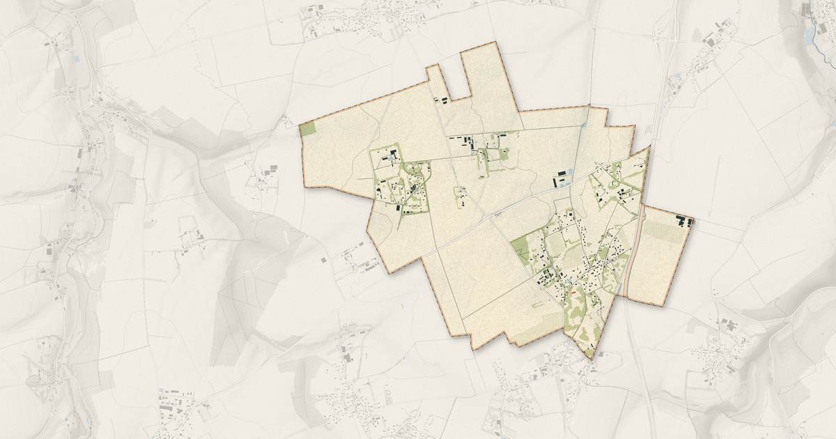 Portrait cartographique de Bertreville-Saint-Ouen : relief, eau, forêts, bâti et voies, calculés à partir des données de l'IGN