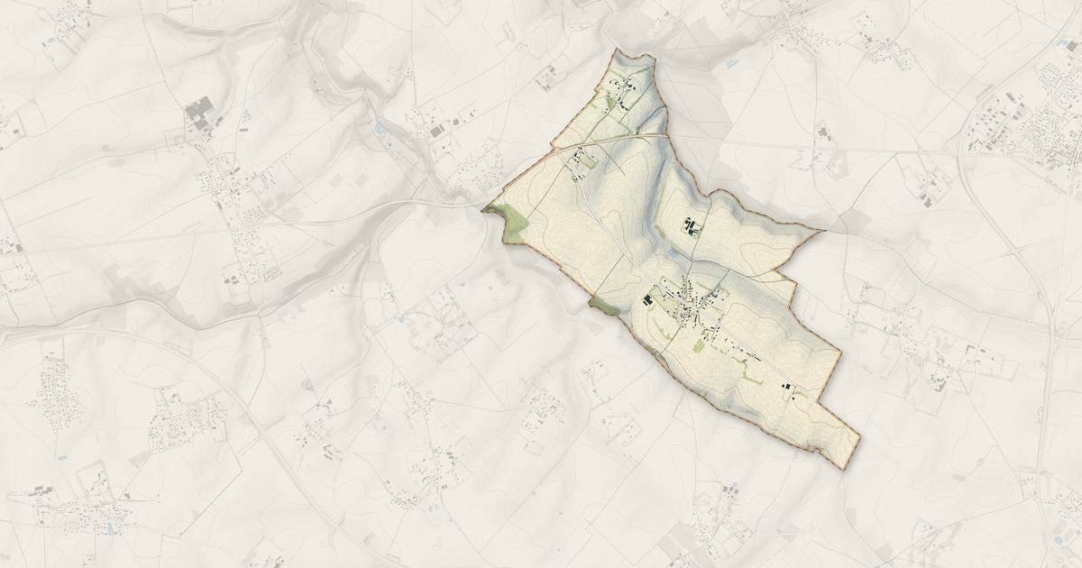 Portrait cartographique de Bertrimont : relief, eau, forêts, bâti et voies, calculés à partir des données de l'IGN