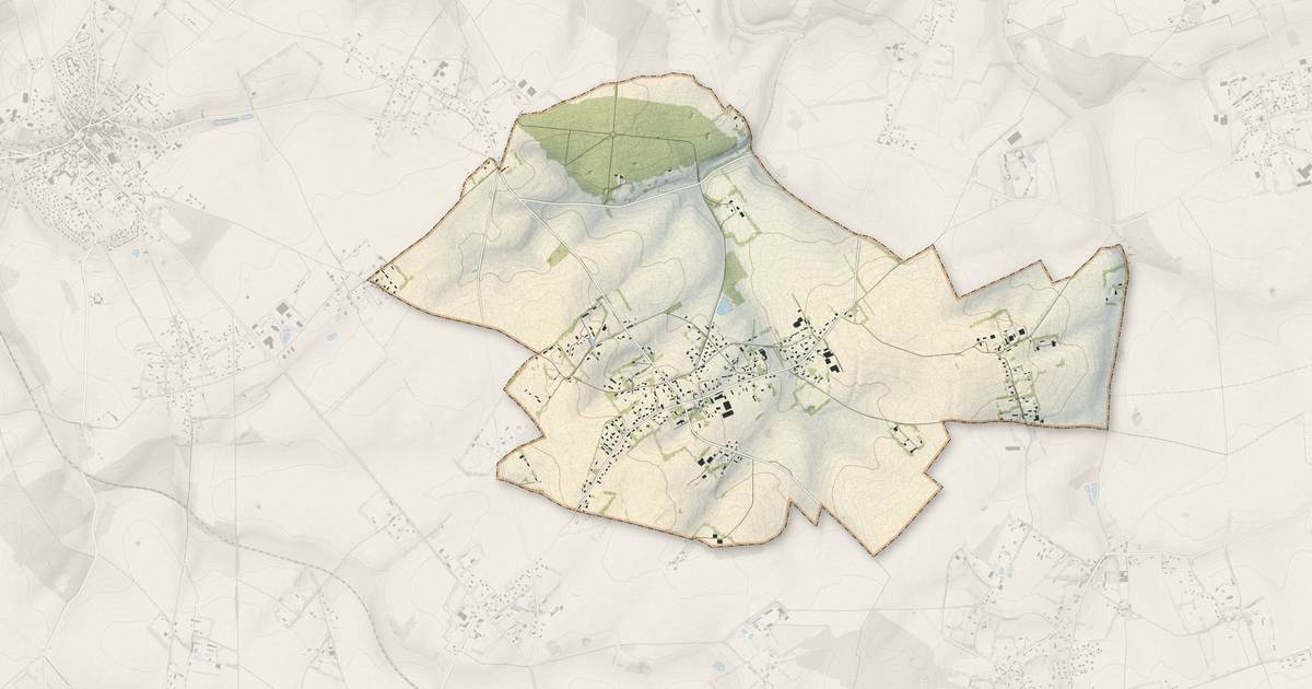 Portrait cartographique de Berville-en-Caux : relief, eau, forêts, bâti et voies, calculés à partir des données de l'IGN