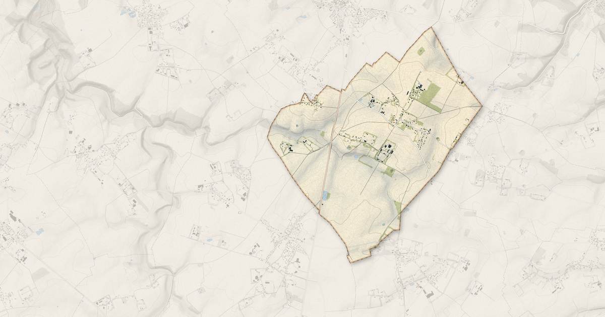 Portrait cartographique de Beuzeville-la-Guérard : relief, eau, forêts, bâti et voies, calculés à partir des données de l'IGN
