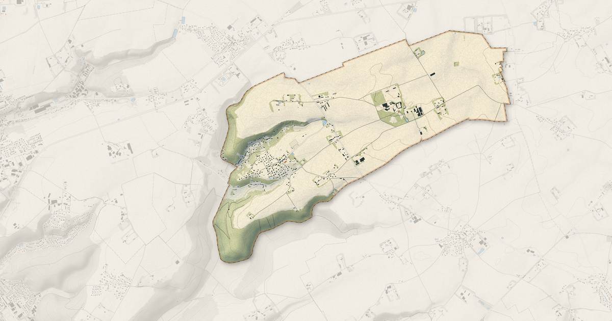 Portrait cartographique de Beuzevillette : relief, eau, forêts, bâti et voies, calculés à partir des données de l'IGN