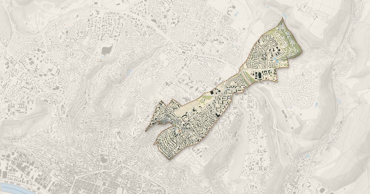 Portrait cartographique de Bihorel : relief, eau, forêts, bâti et voies, calculés à partir des données de l'IGN