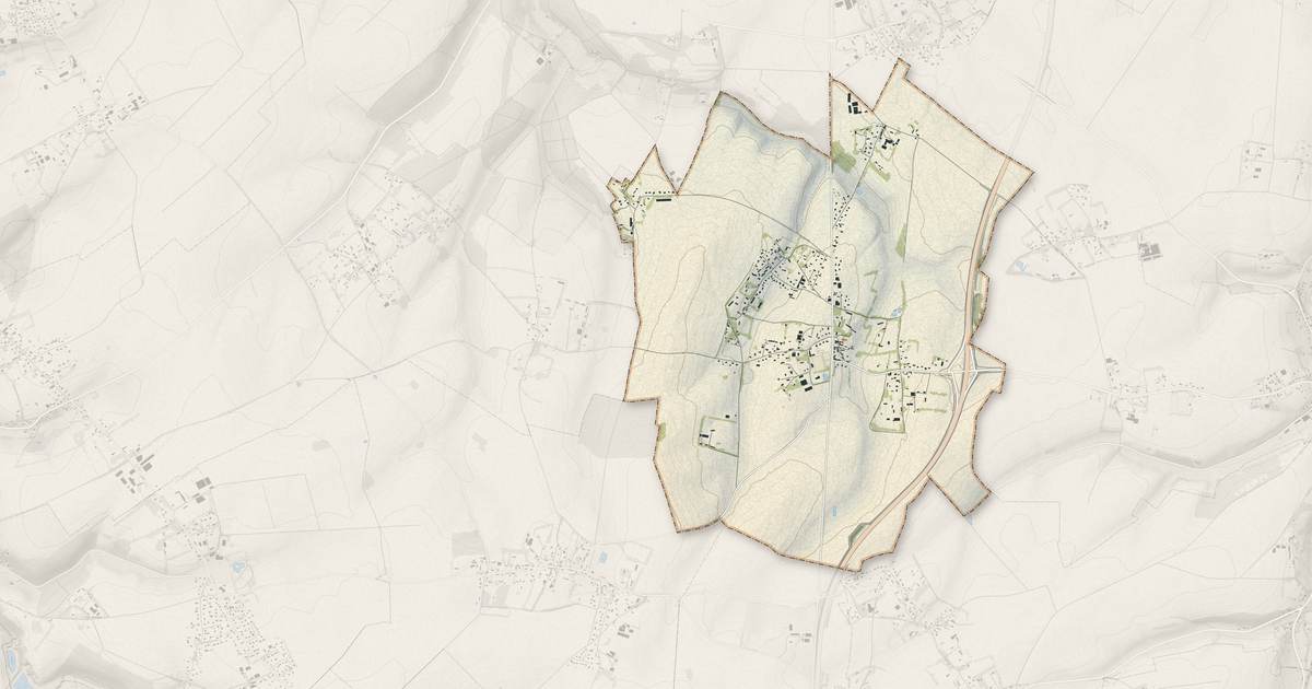 Portrait cartographique de Biville-la-Baignarde : relief, eau, forêts, bâti et voies, calculés à partir des données de l'IGN