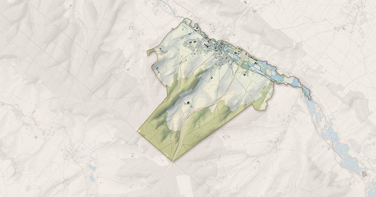 Portrait cartographique de Blangy-sur-Bresle : relief, eau, forêts, bâti et voies, calculés à partir des données de l'IGN