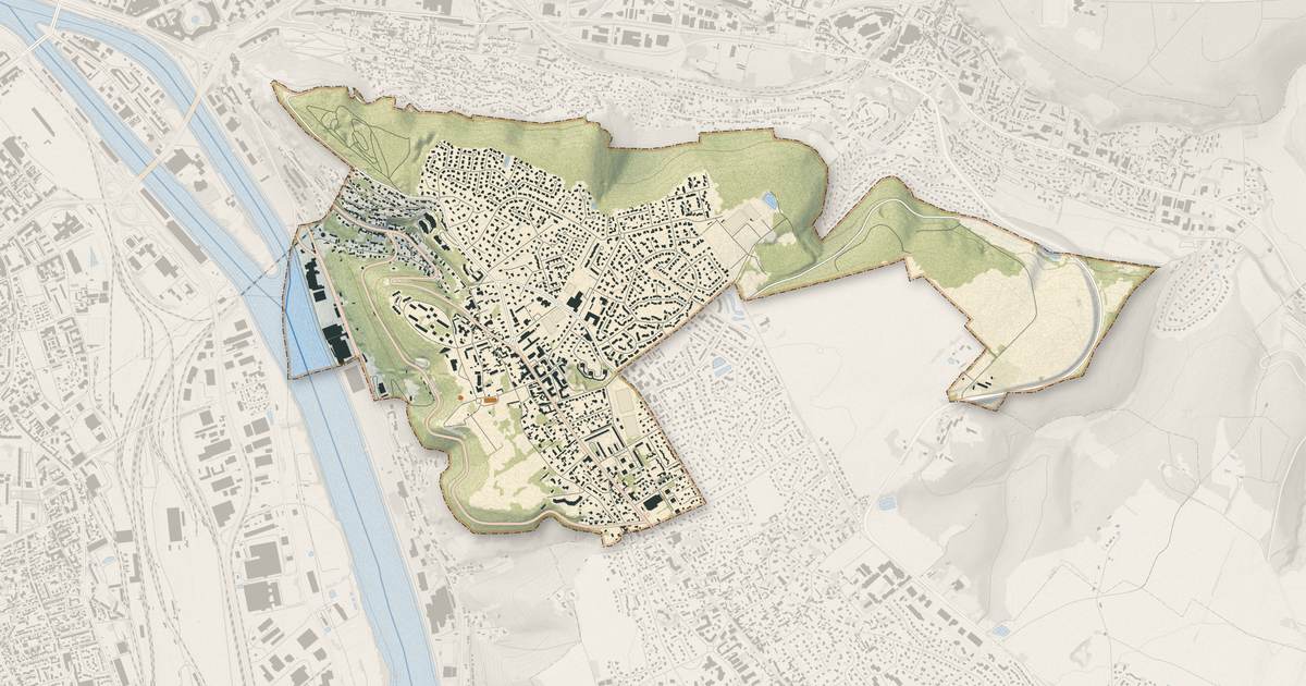 Portrait cartographique de Bonsecours : relief, eau, forêts, bâti et voies, calculés à partir des données de l'IGN